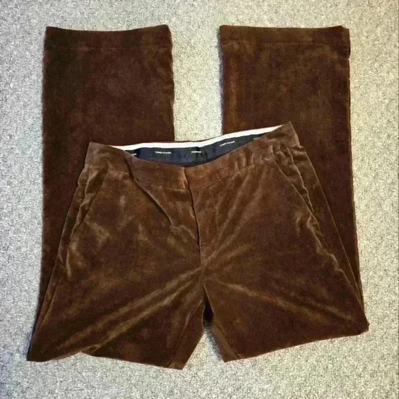TOMMY HILFIGER WOMEN'S CORDUROY BROWN WIDE-LEG PANTS. SIZE 12. - Picture 1 of 6